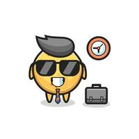 Cartoon mascot of potato chip as a businessman vector