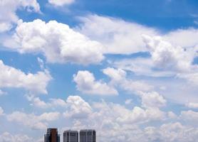 High-rise building and bright blue sky photo