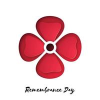 Remembrance Day also known as Poppy Day. vector