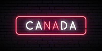 Canada neon sign. vector