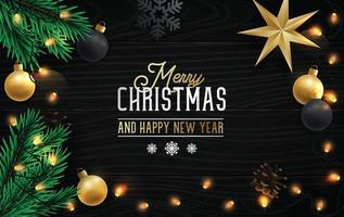 Merry Christmas and Happy New Year vector background.