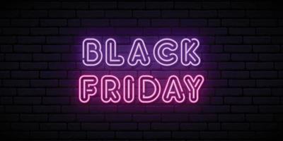 Black Friday neon sign. vector