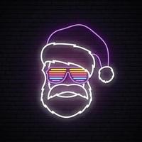 Santa Claus neon sign vector