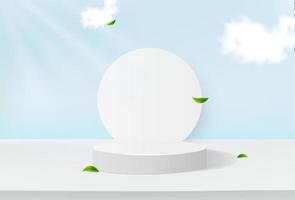 white minimal podium product display sales promotion vector