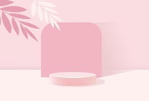 representación de vector de estilo 3d de podio minimalista rosa