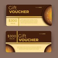 Luxury brown badge and labels, voucher card vector