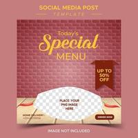 Social media templates special menu vector