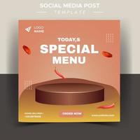 plantilla de publicación de comida en redes sociales vector