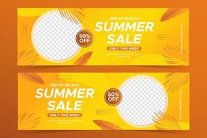 Gradient summer sale banner template vector