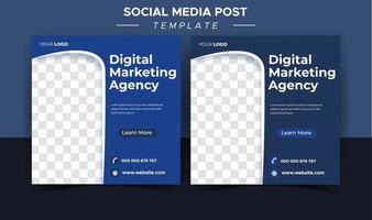 Digital business marketing agency post template vector