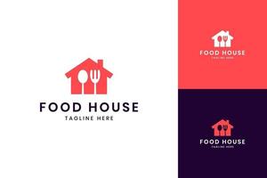 food house negative space logo design vector