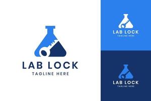 lab key negative space logo design vector