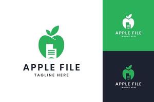 apple document negative space logo design vector