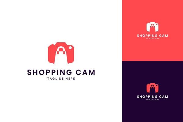 camera shopping negative space logo design