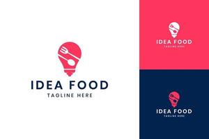 idea food negative space logo design vector