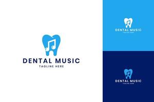 dental music negative space logo design vector