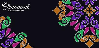 Colorful ornament pattern banner or card vector