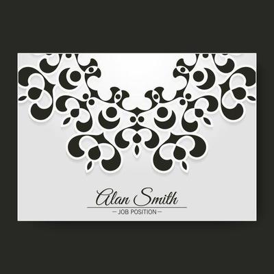 Luxury business card template with Ornaments design