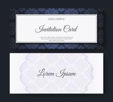 elegant blue pattern style invitation vector