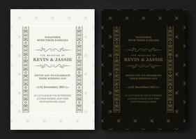 Luxury vintage golden vector invitation card template