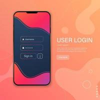 pantalla de registro. concepto de diseño de interfaz de usuario móvil limpio. iconos web plana vector