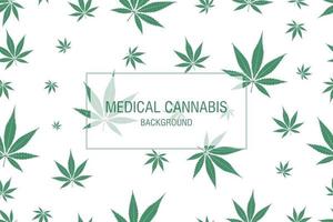 Cannabis Background. Marijuana Ganja Weed Hemp Leafs Seamless Pattern. vector