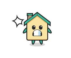 house character cartoon with shocked gesture vector