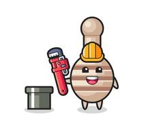 Character Illustration of honey dipper as a plumber vector