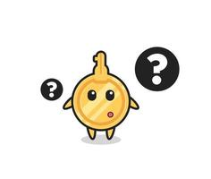 Cartoon Illustration of key with the question mark vector