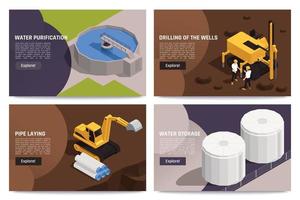 Water Supply Isometric Concept vector