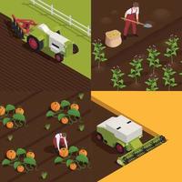 Harvesting Isometric Concept vector