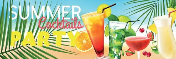 Cocktail Horizontal Poster vector