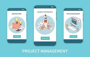 Project Management Vertical Banners vector