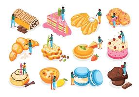 Bakery People Icons Set vector