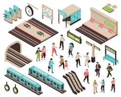 Isometric Subway Constructor Set vector