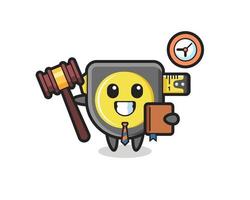 Mascot cartoon of tape measure as a judge vector