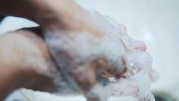 Washing hand with water video