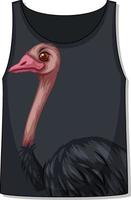 Front of tank top sleeveless with ostrich pattern vector