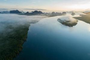 Aerial view drone shot of beautiful ocean photo