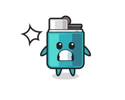 lighter character cartoon with shocked gesture vector