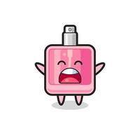 cute perfume mascot with a yawn expression vector