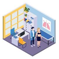 Medical Testing Isometric Background vector