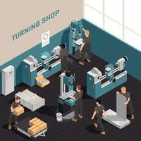 Metalworking People Isometric Composition vector