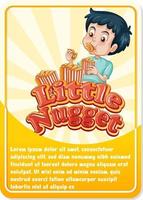 Character game card template with word Little Nugget vector