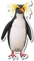 una plantilla de pegatina de personaje de dibujos animados de pingüino vector