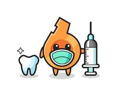 Mascot character of whistle as a dentist vector