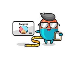 Illustration of capsule mascot as a dietitian vector