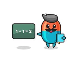 Illustration of capsule character as a teacher vector