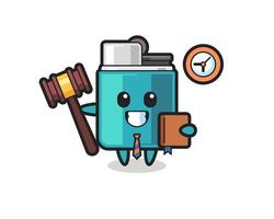 mascota de dibujos animados de encendedor como juez vector