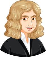 Portrait of Isaac Newton in cartoon style vector